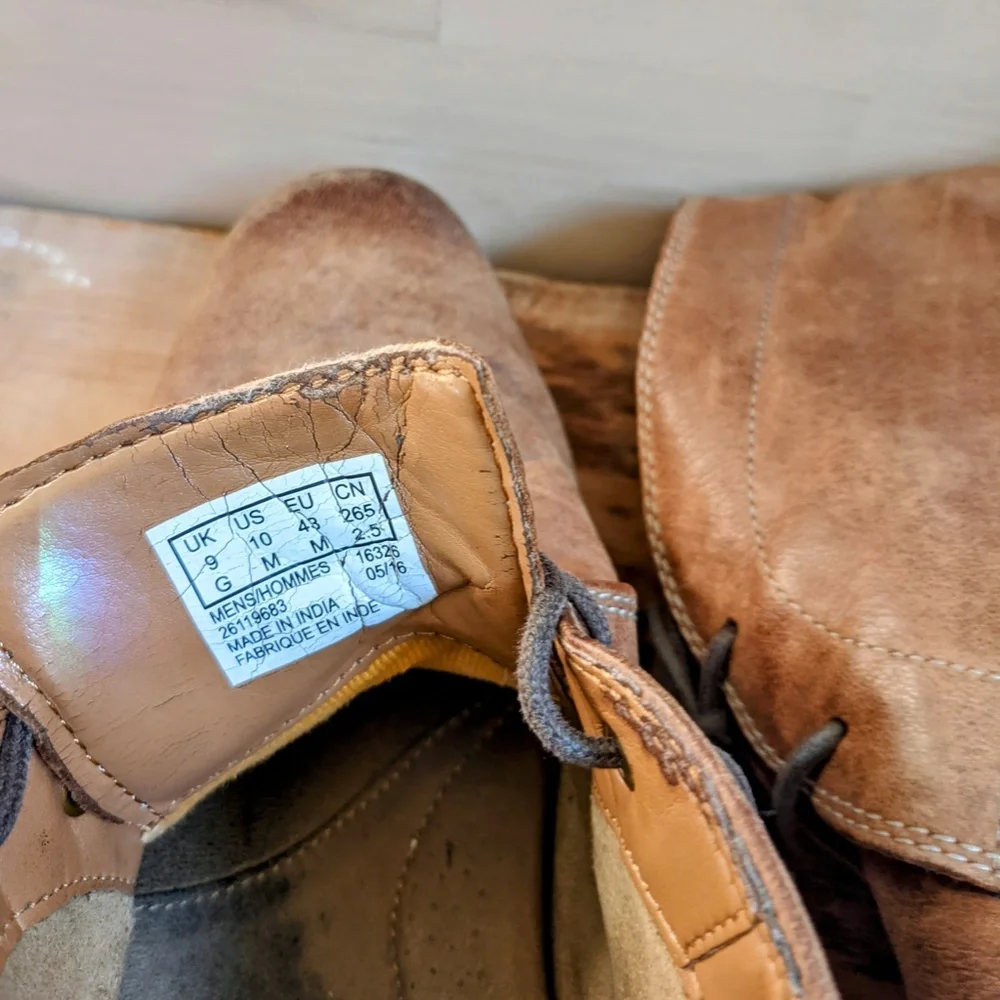 Clarks Brown Leather Low Chukka Boots Men's size 10 - Picture 5 of 6